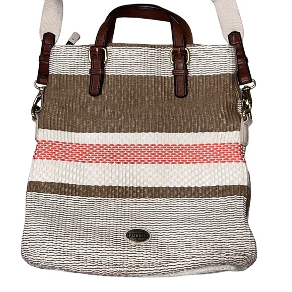 Fossil Explorer Foldover Tote Bag Purse - Picture 2 of 11